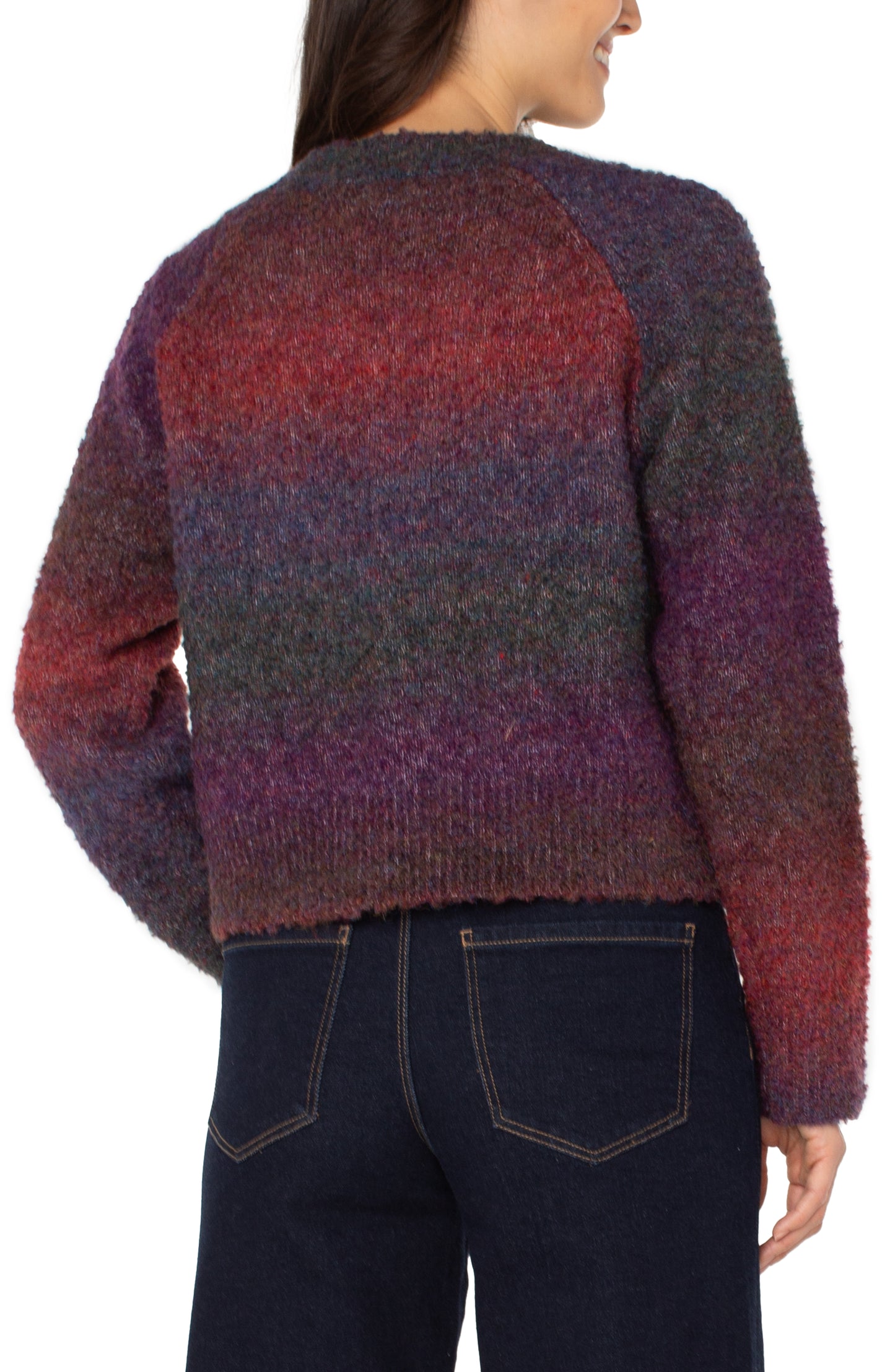 Raglan button front cardigan sweater