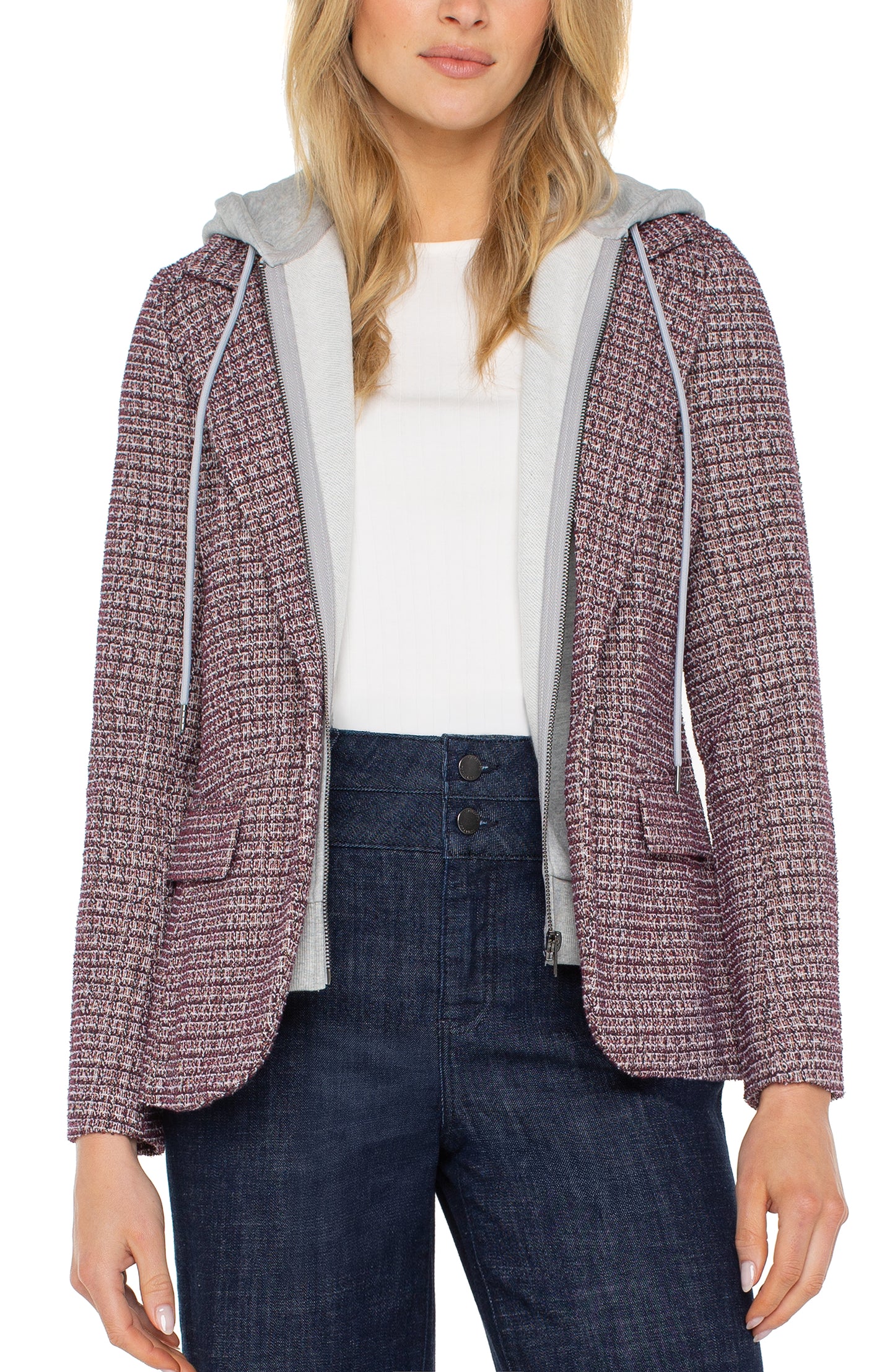 Boyfriend blazer w/ removeable hood