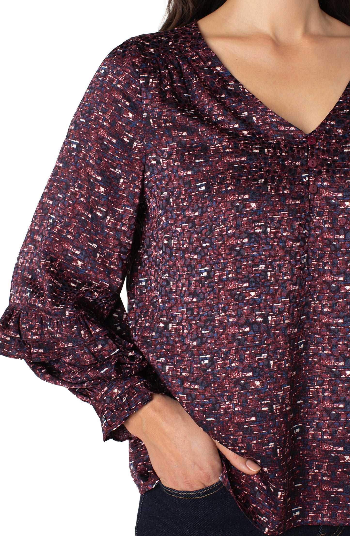 Long Sleeve Blouse with Ruffles