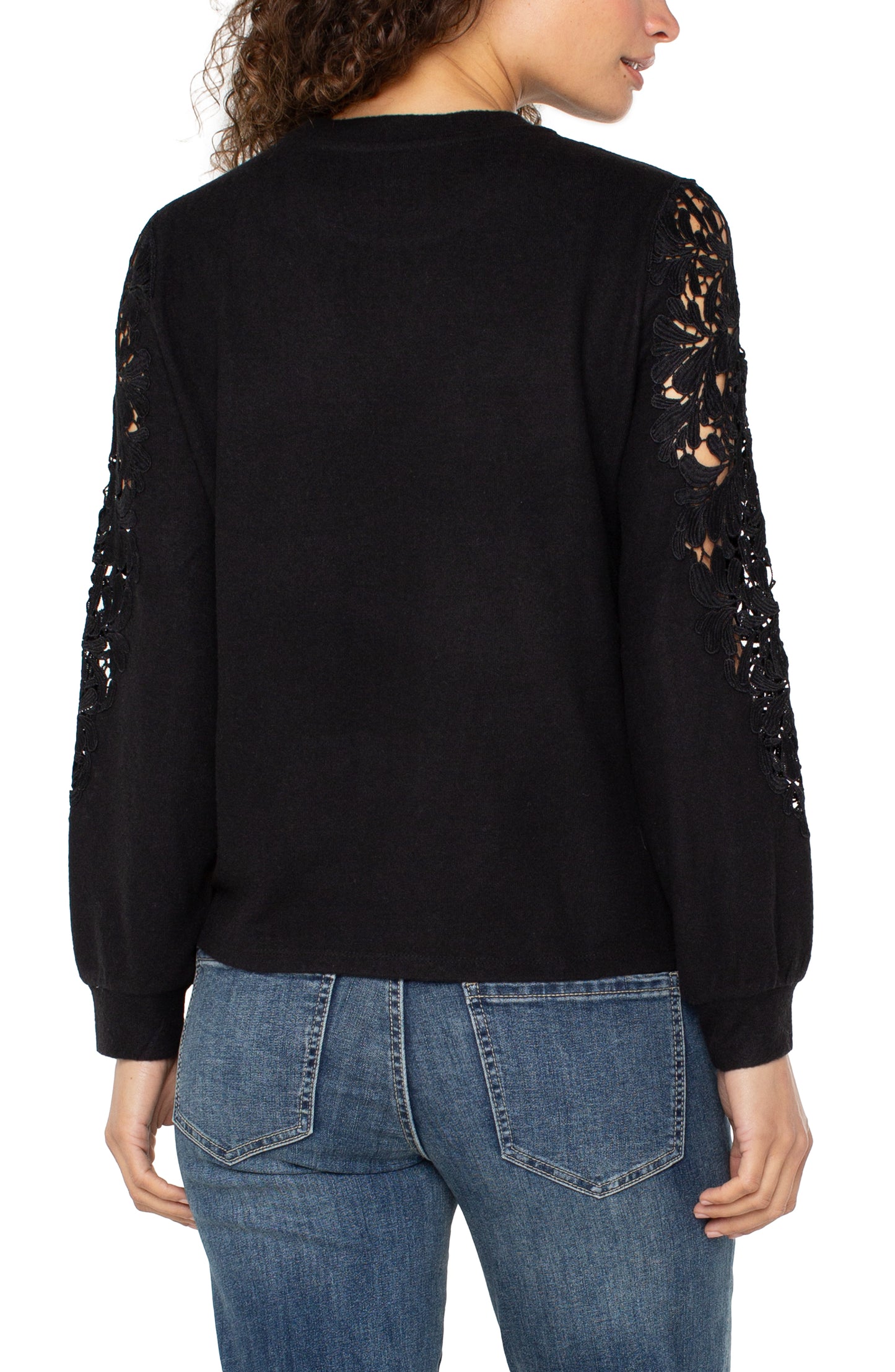 Knit Lace Sleeve Shirt