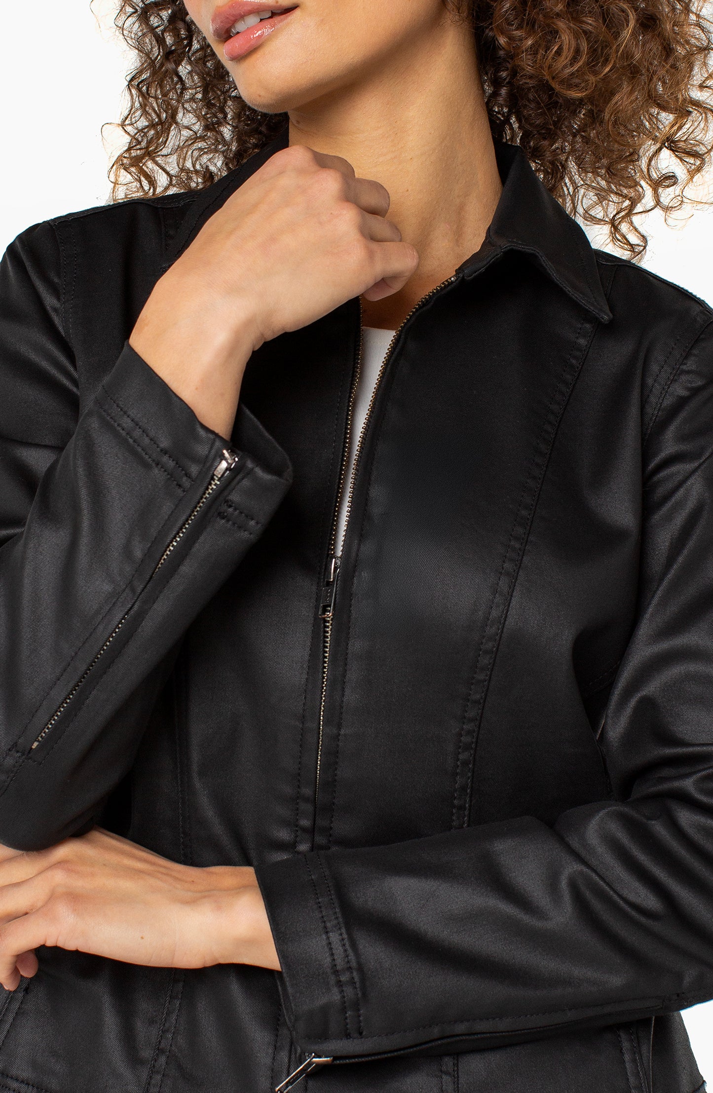 Coated Zip Up Jacket