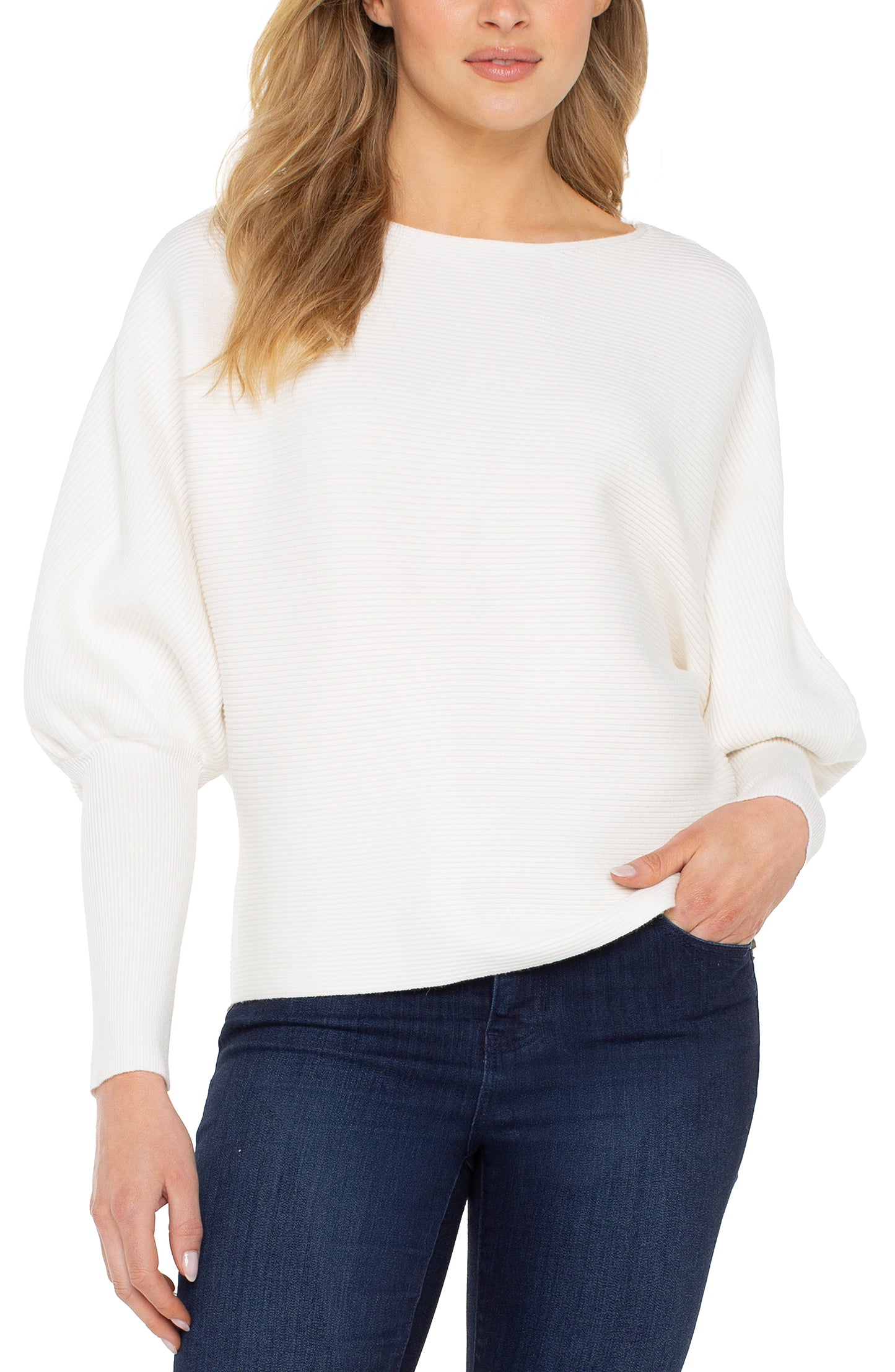 Boat Neck Dolman Sleeve Sweater