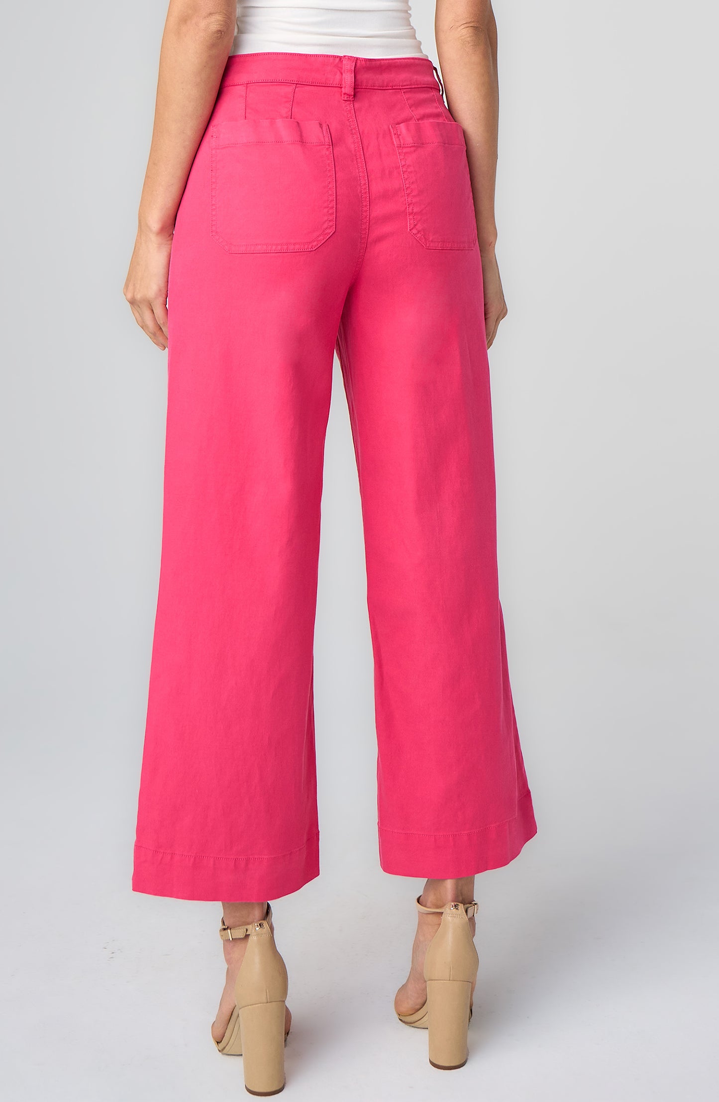 Pink Crop Wide Leg Pants