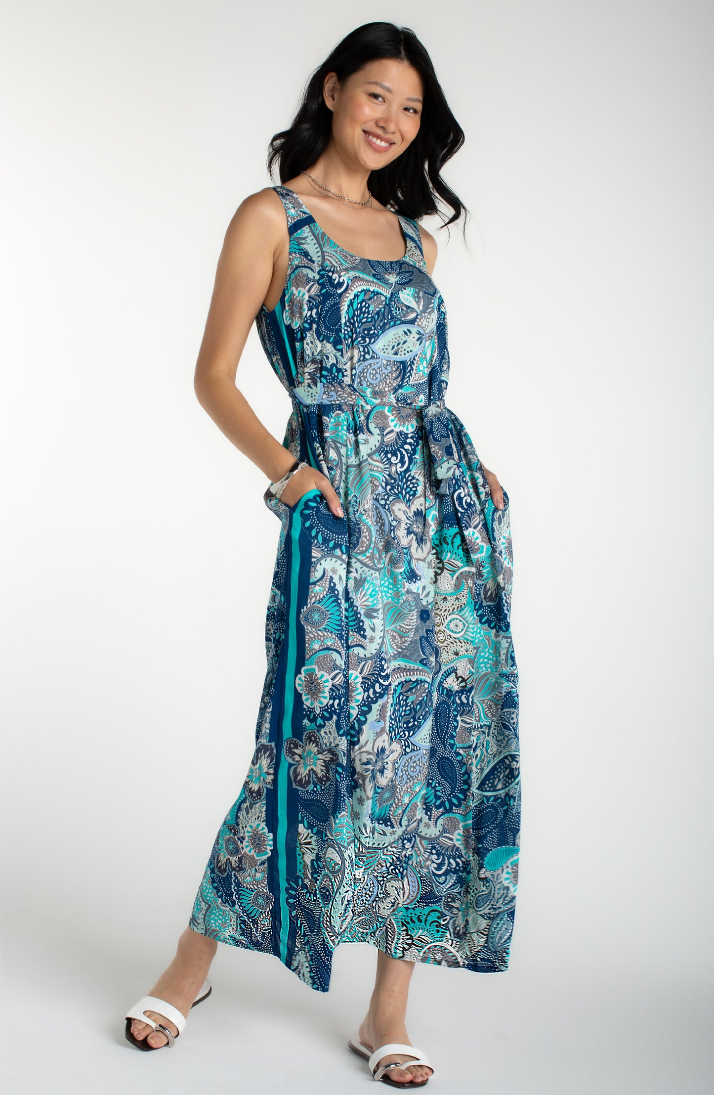 Blue and Aqua Maxi Dress