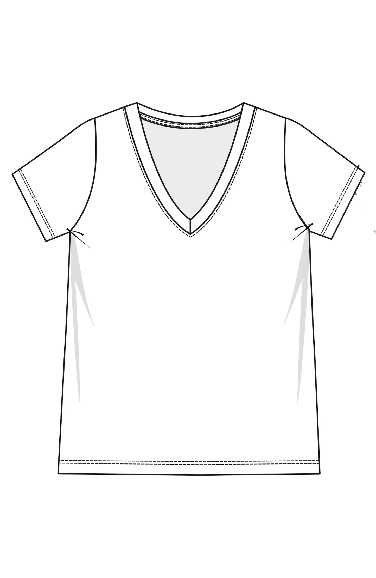 Knit V Neck Tee