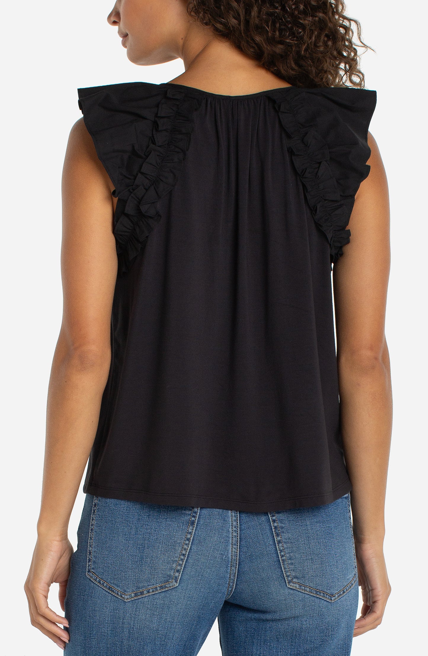 Flutter Sleeve Tie Front Shirt