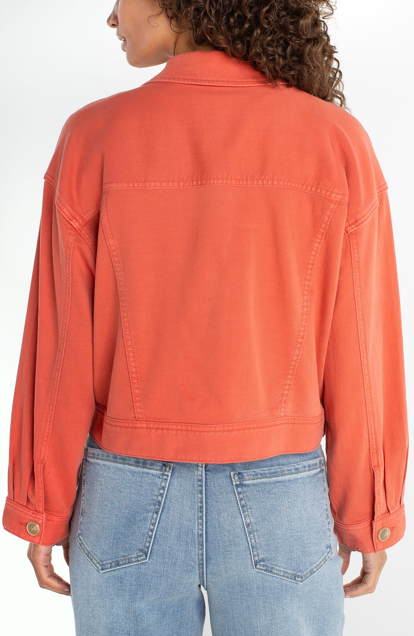 Orange Oversized Cropped Jacket