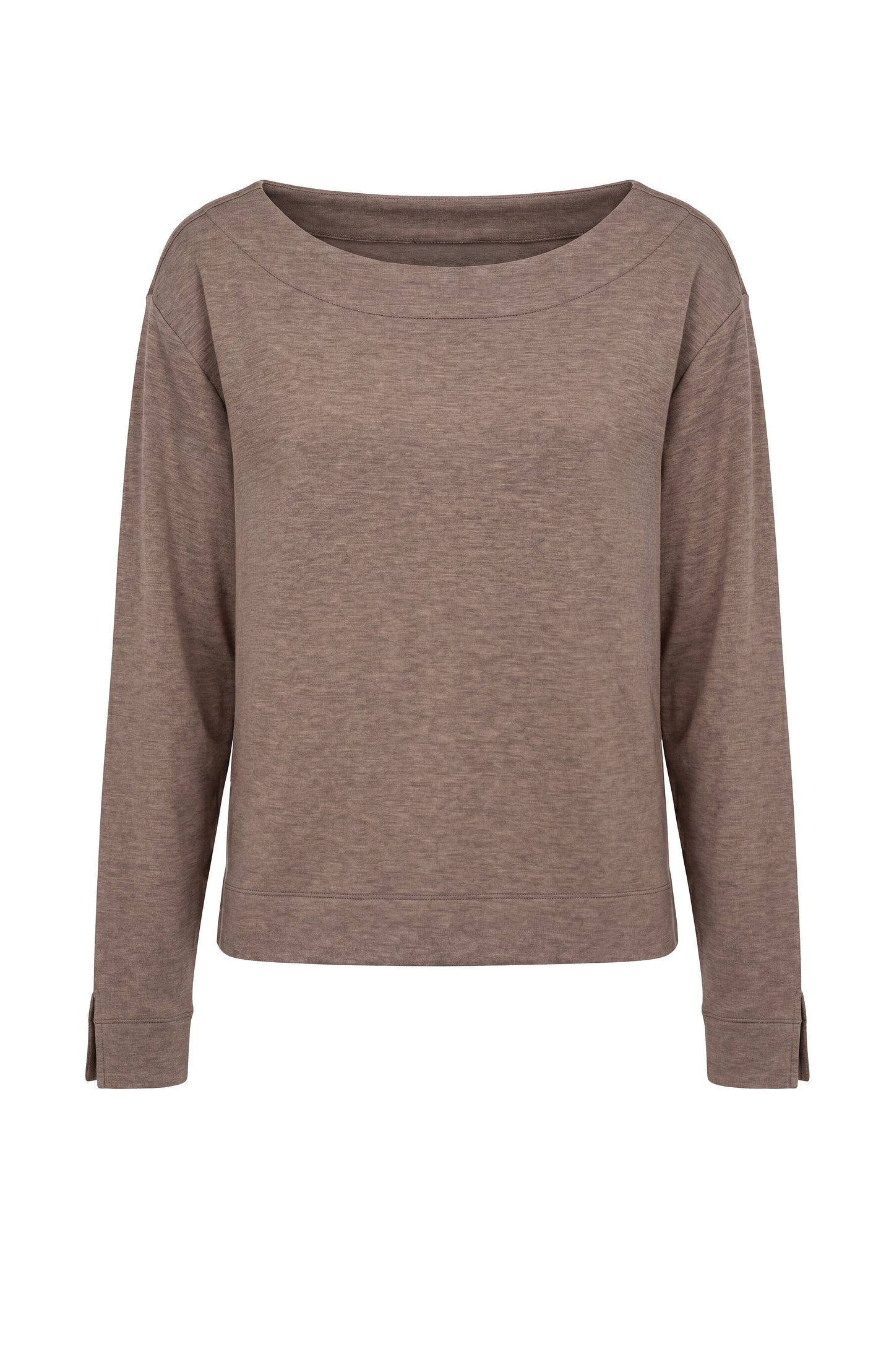 Taupe Long Sleeve Boat Neck Top
