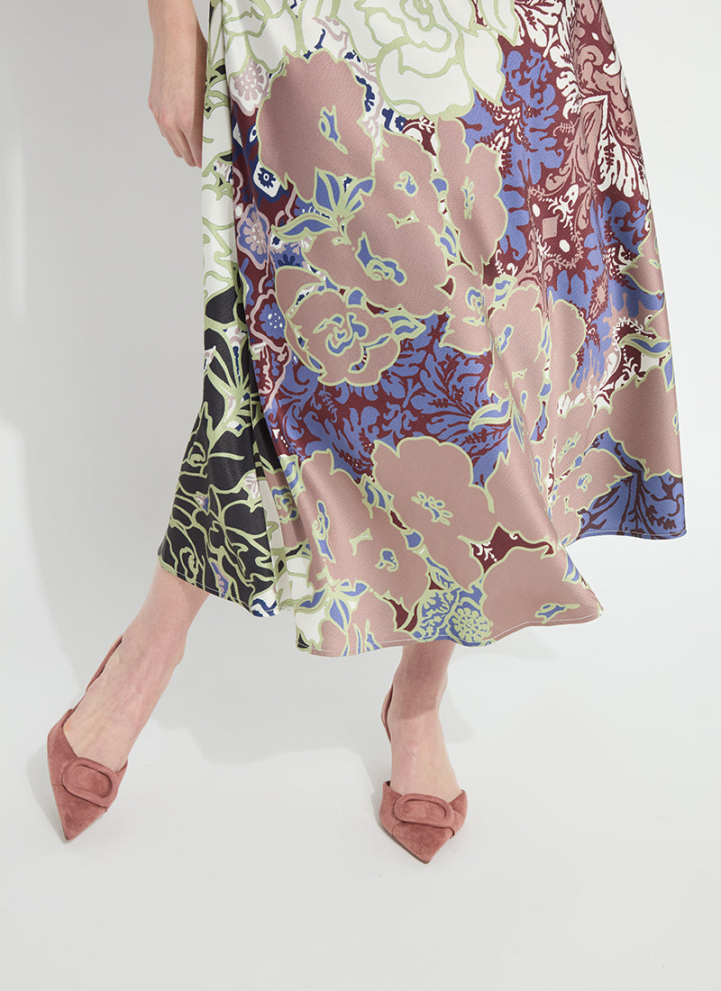 Flora Mock Neck Cut Midi Dress
