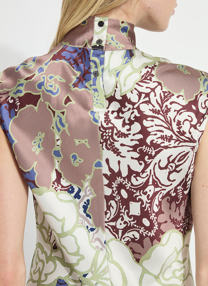Flora Mock Neck Cut Midi Dress