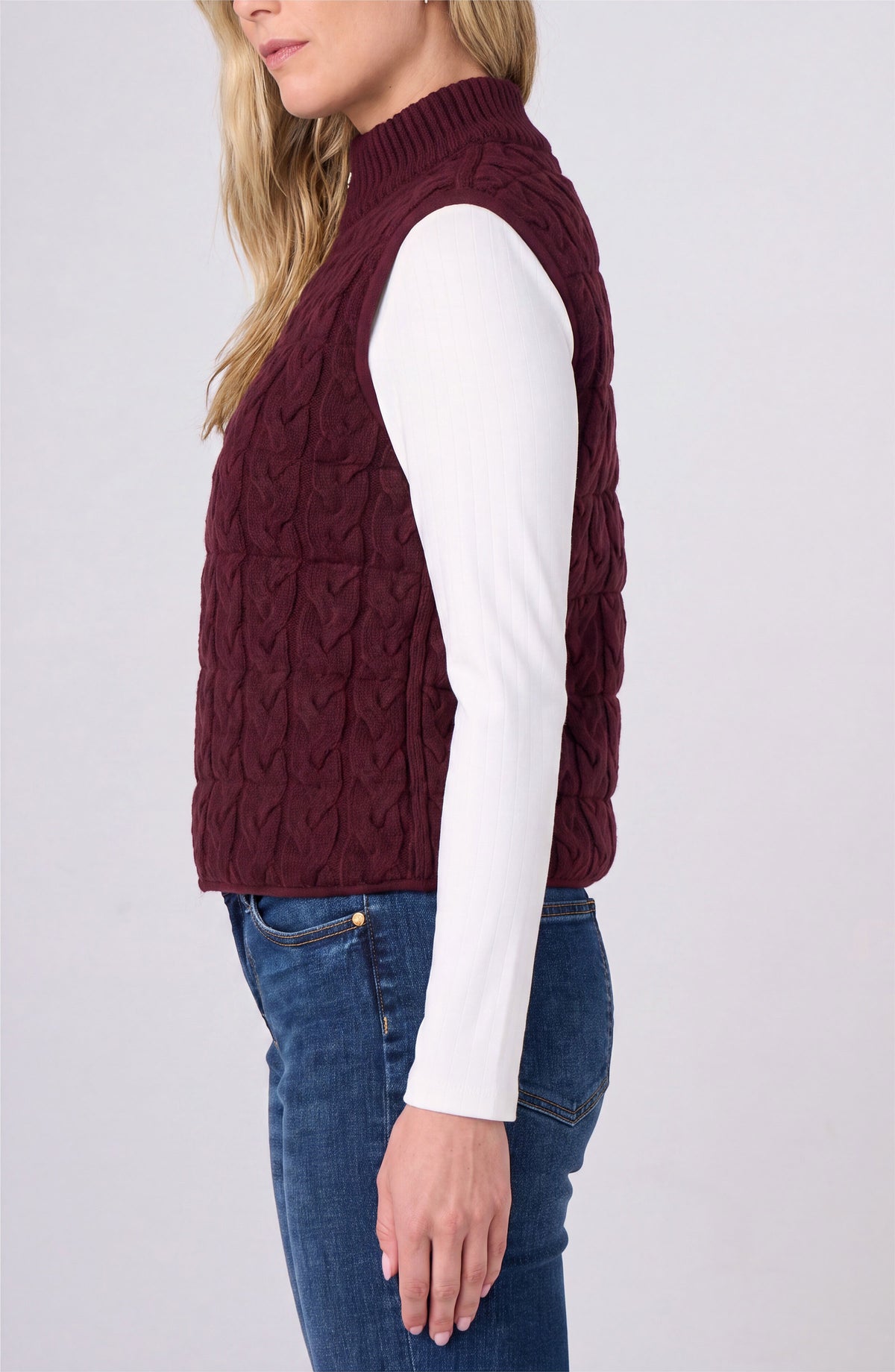 Reversible Zip Front Quilted Sweater Vest
