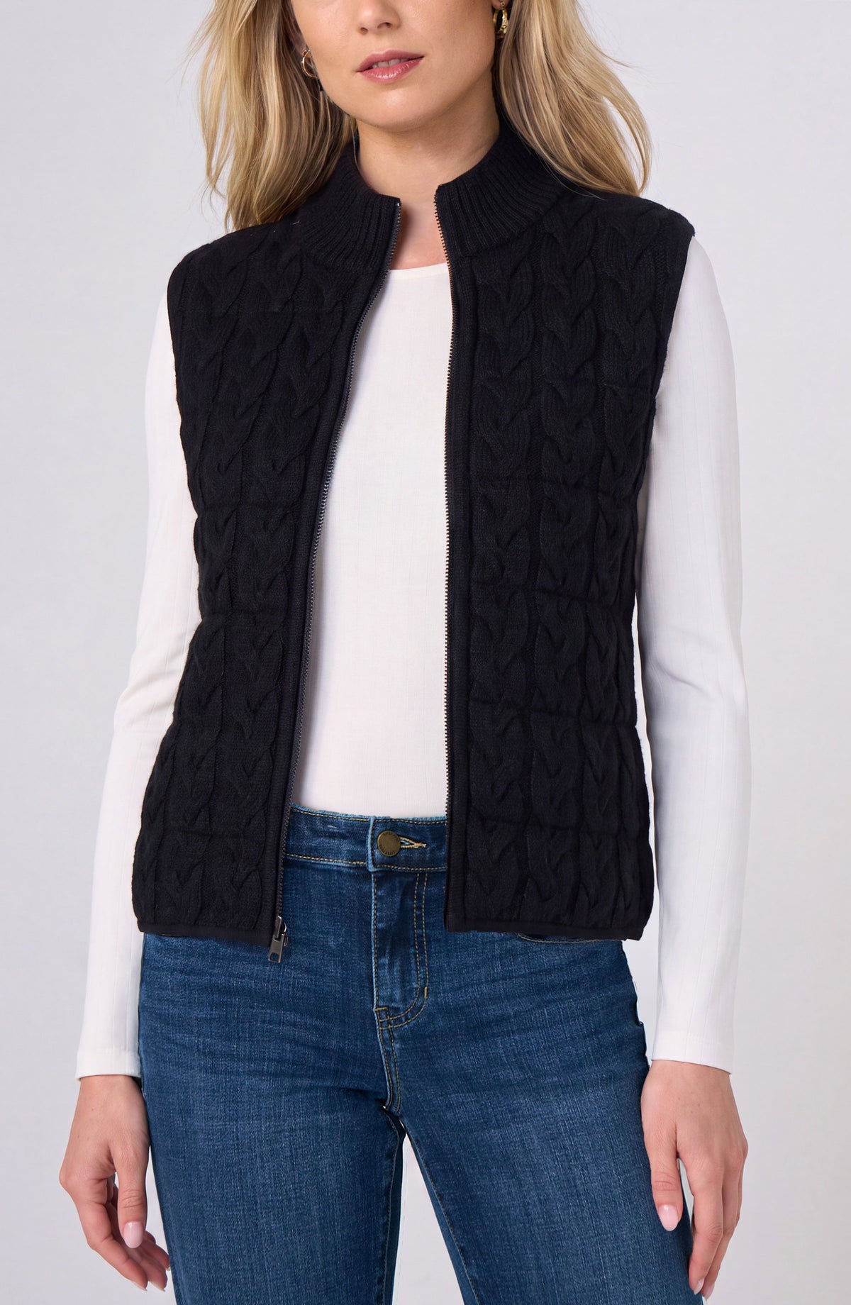 Reversible Zip Front Quilted Sweater Vest