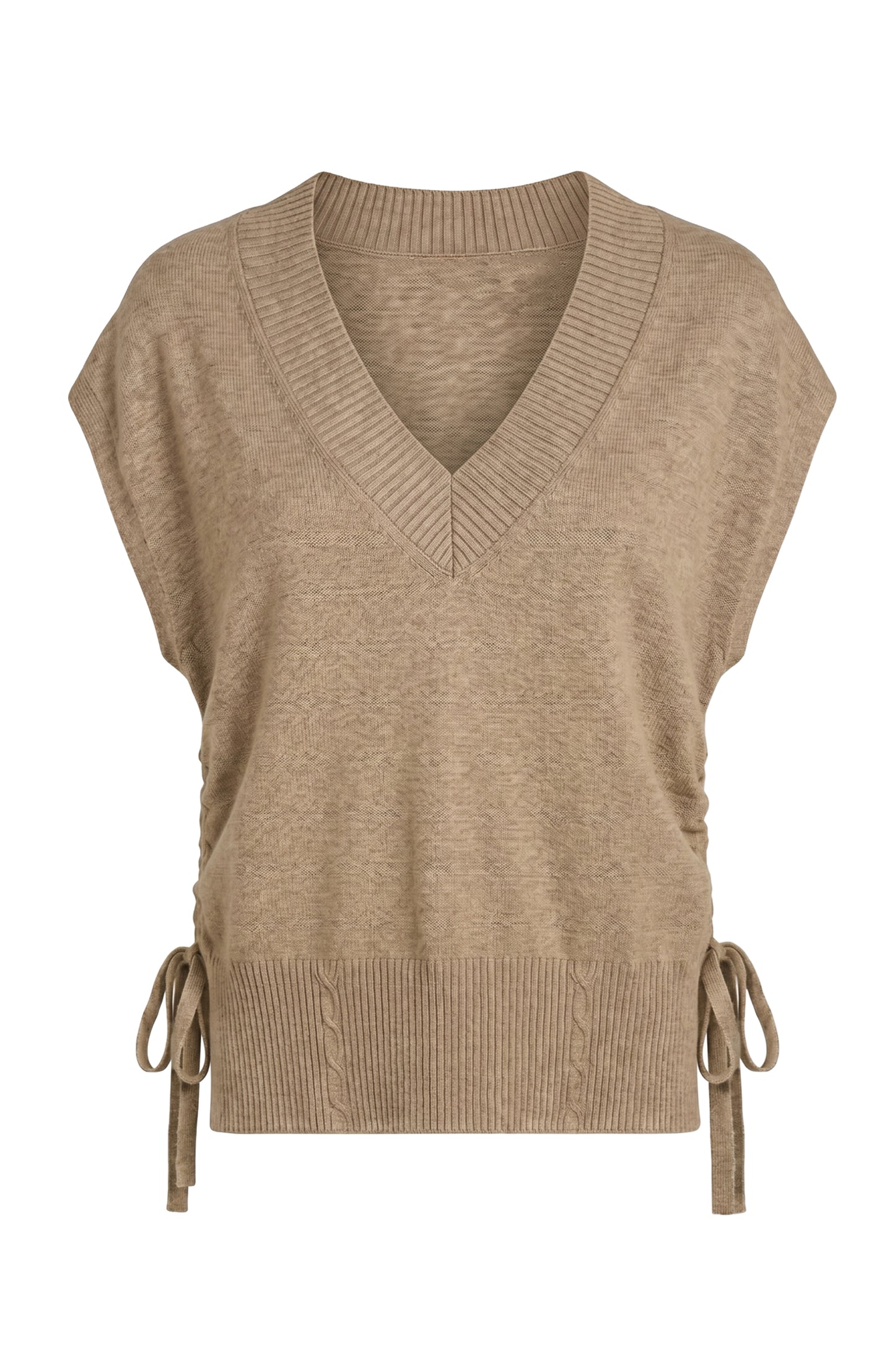 Vneck Dolman Popover Sweater with Ties