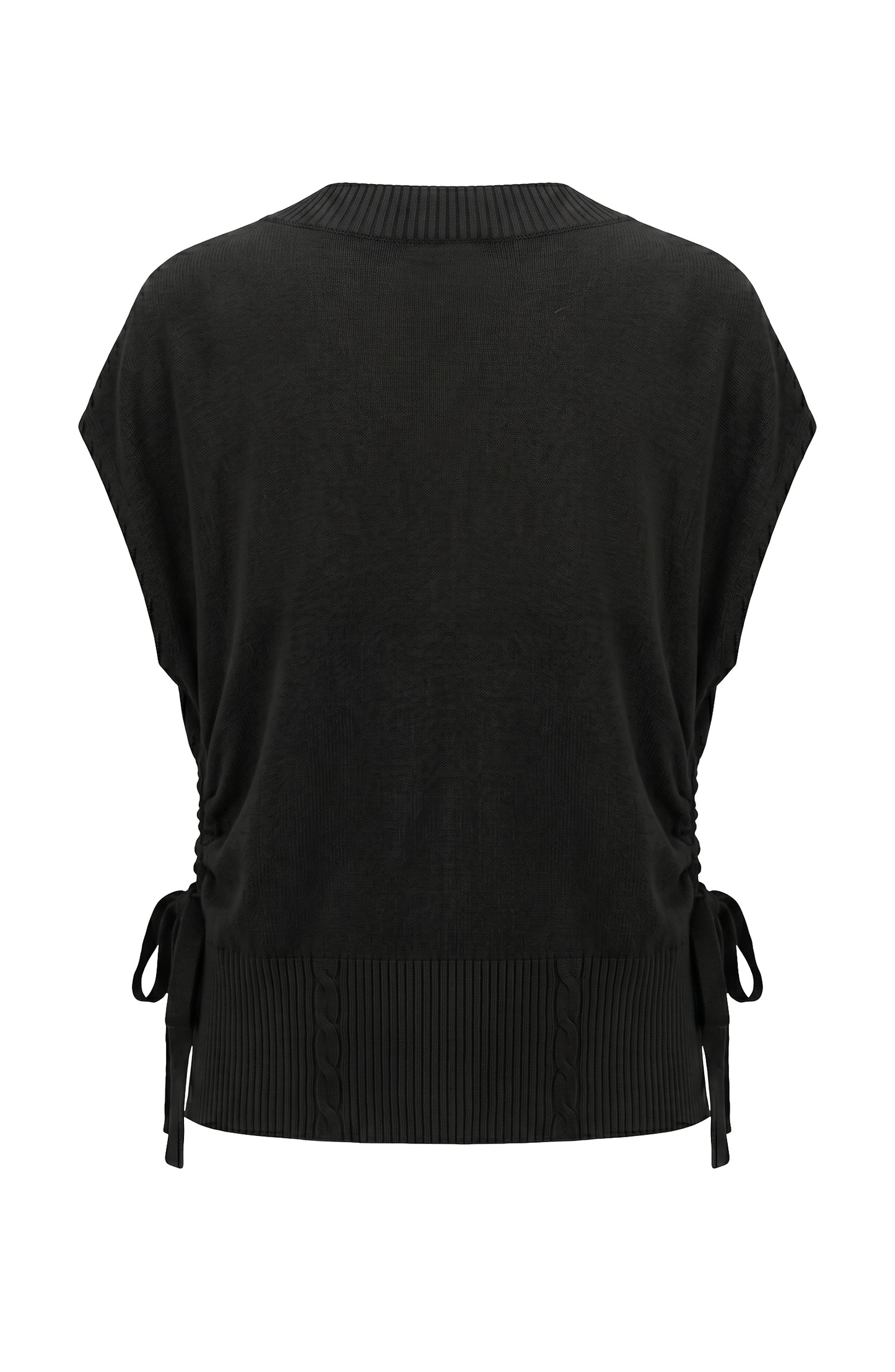 Vneck Dolman Popover Sweater with Ties