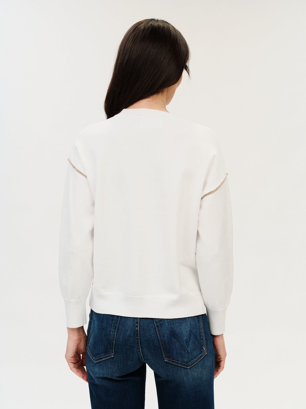 Crew Neck Sweater with Seams