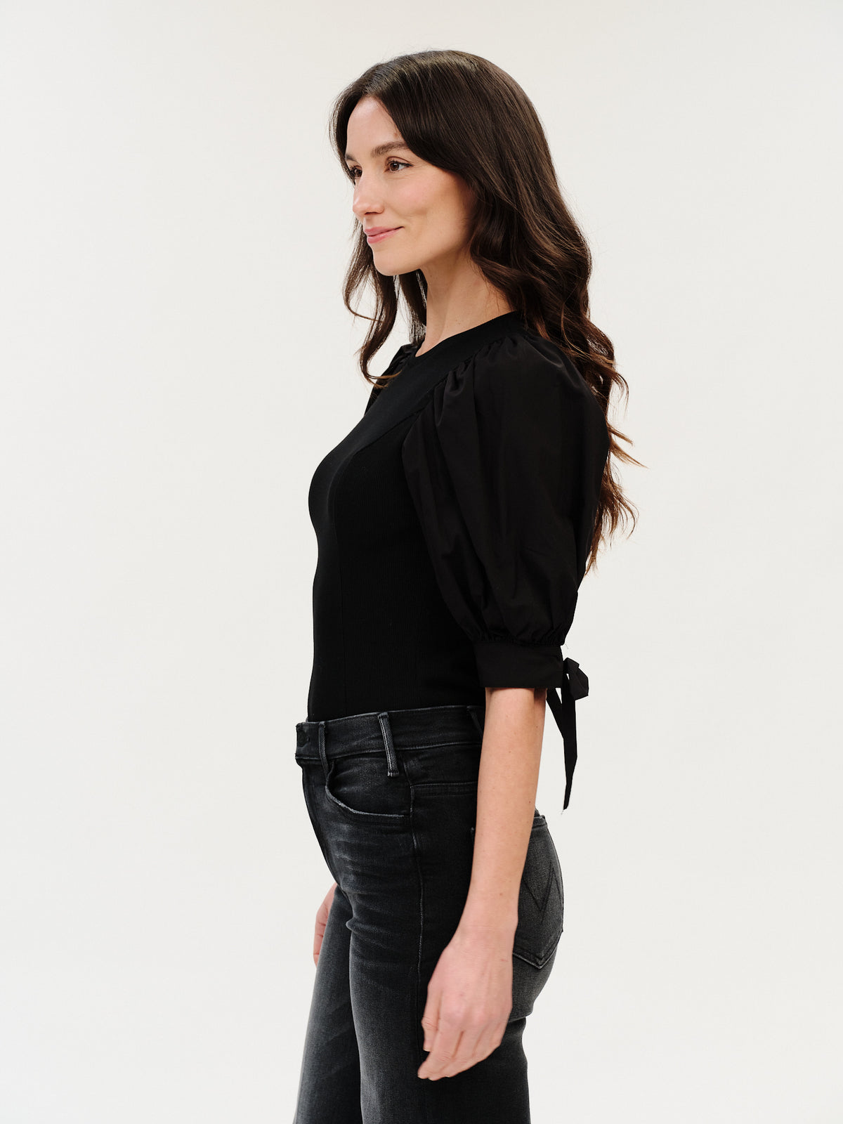 Tie Poplon Sleeve Top