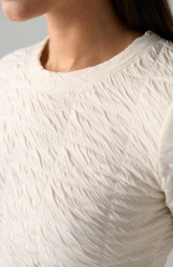 Flare Sleeve Crew Neck Knit Top