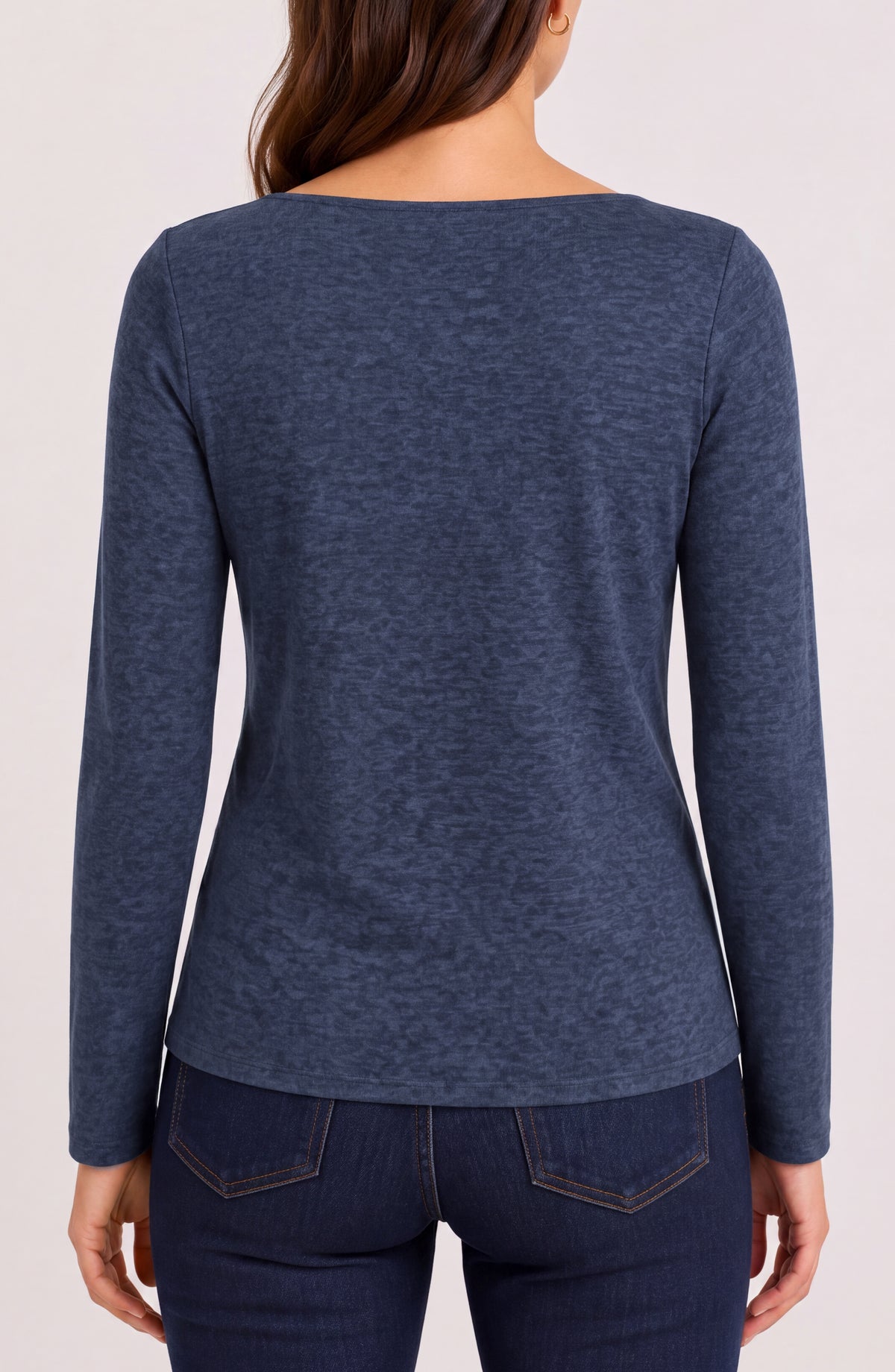 Boat Neck Knit Top Twist Detail