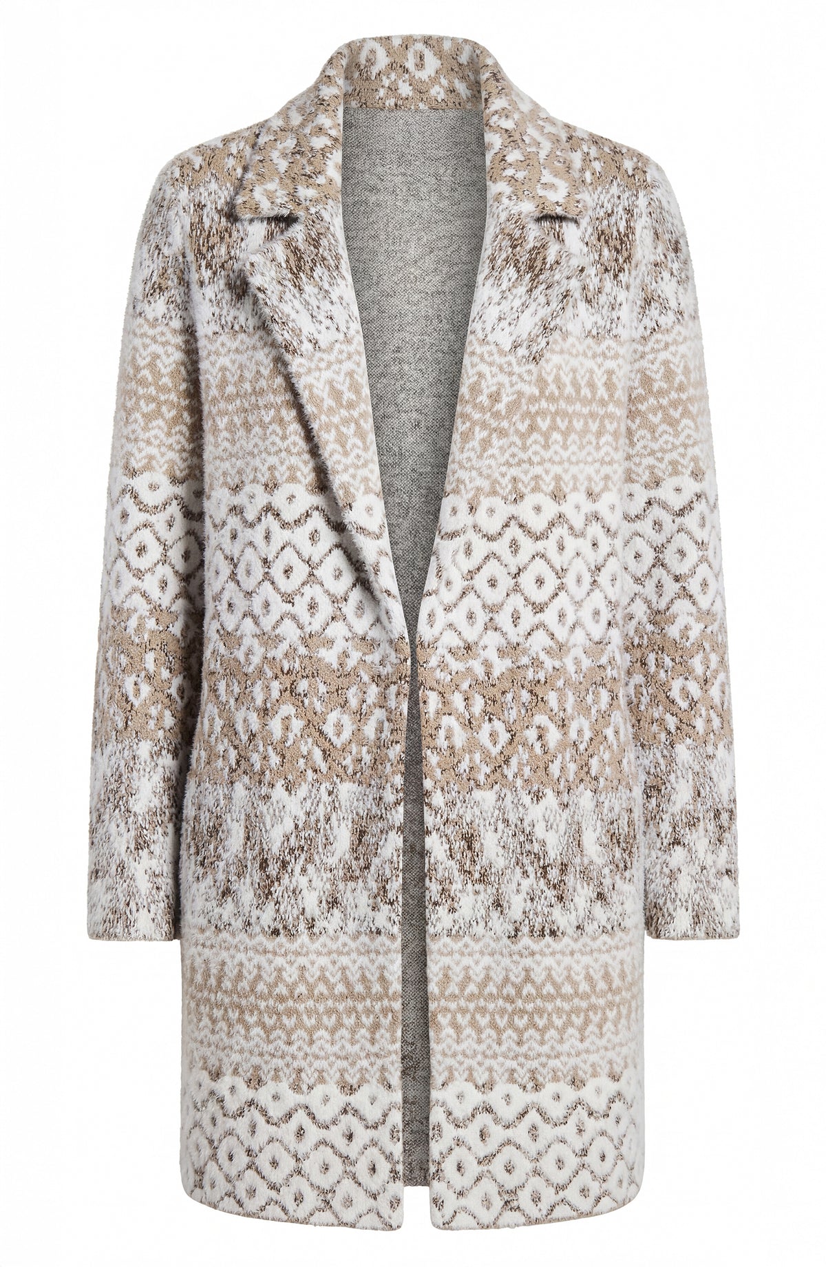 Beige Open Front Sweater