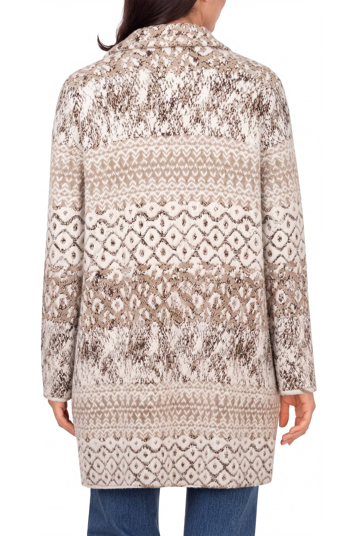 Beige Open Front Sweater