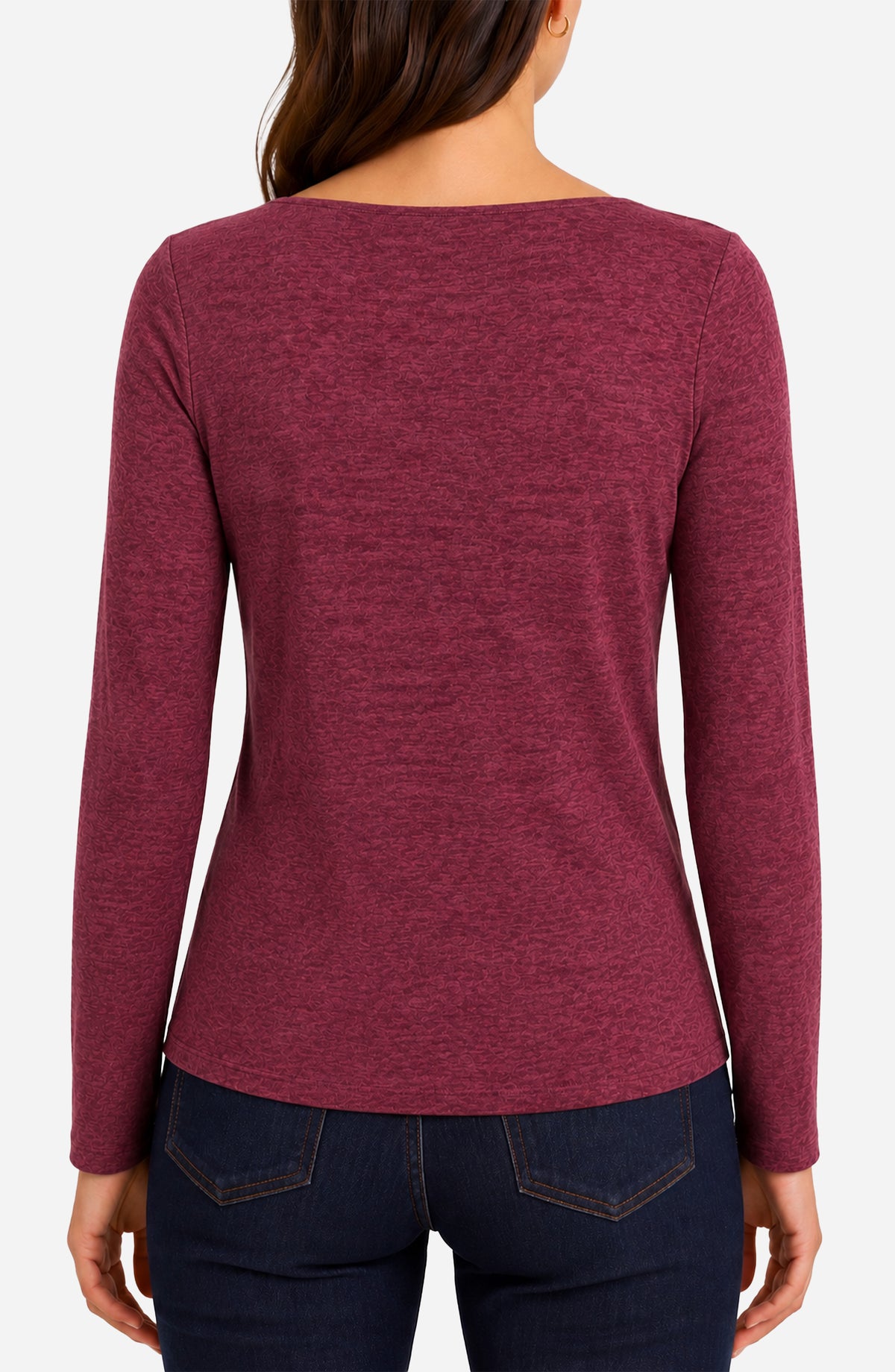 Cranberry Boat Neck Knit Top with Twist Shirt