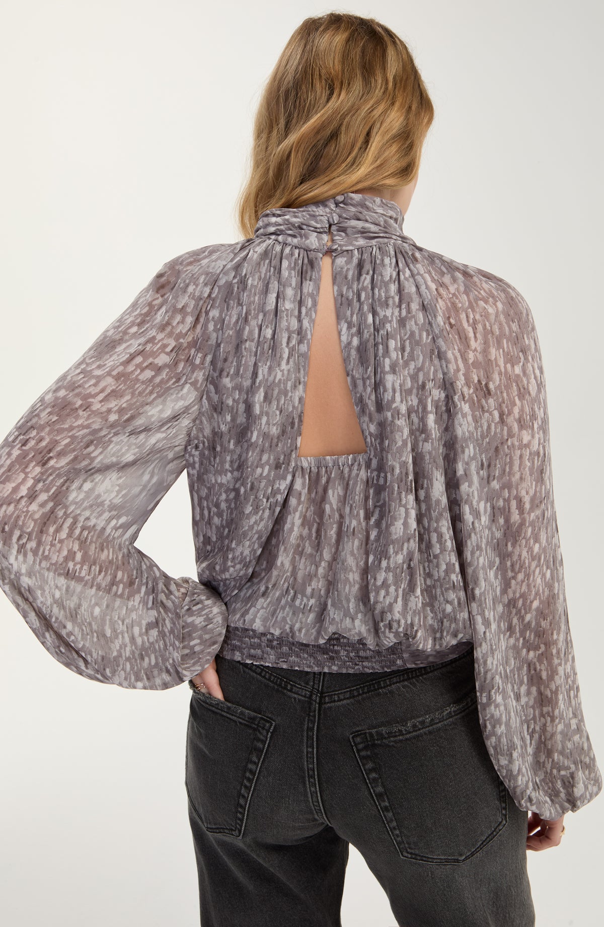 Shirred Mockneck Top