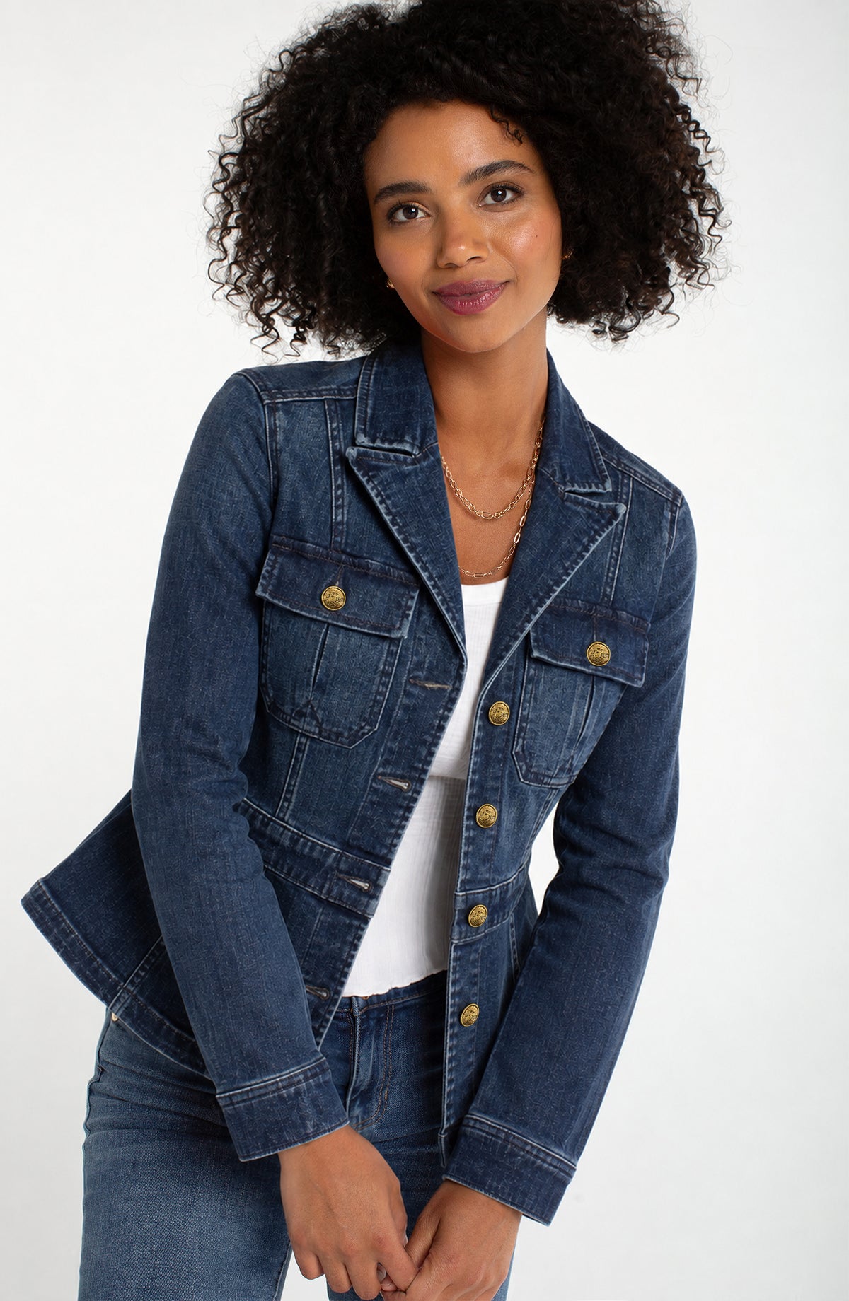 Peplum Jacket with Tab Detail