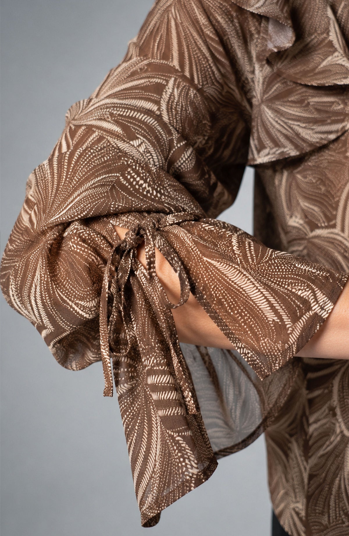 Double Ruffle vneck Blouse