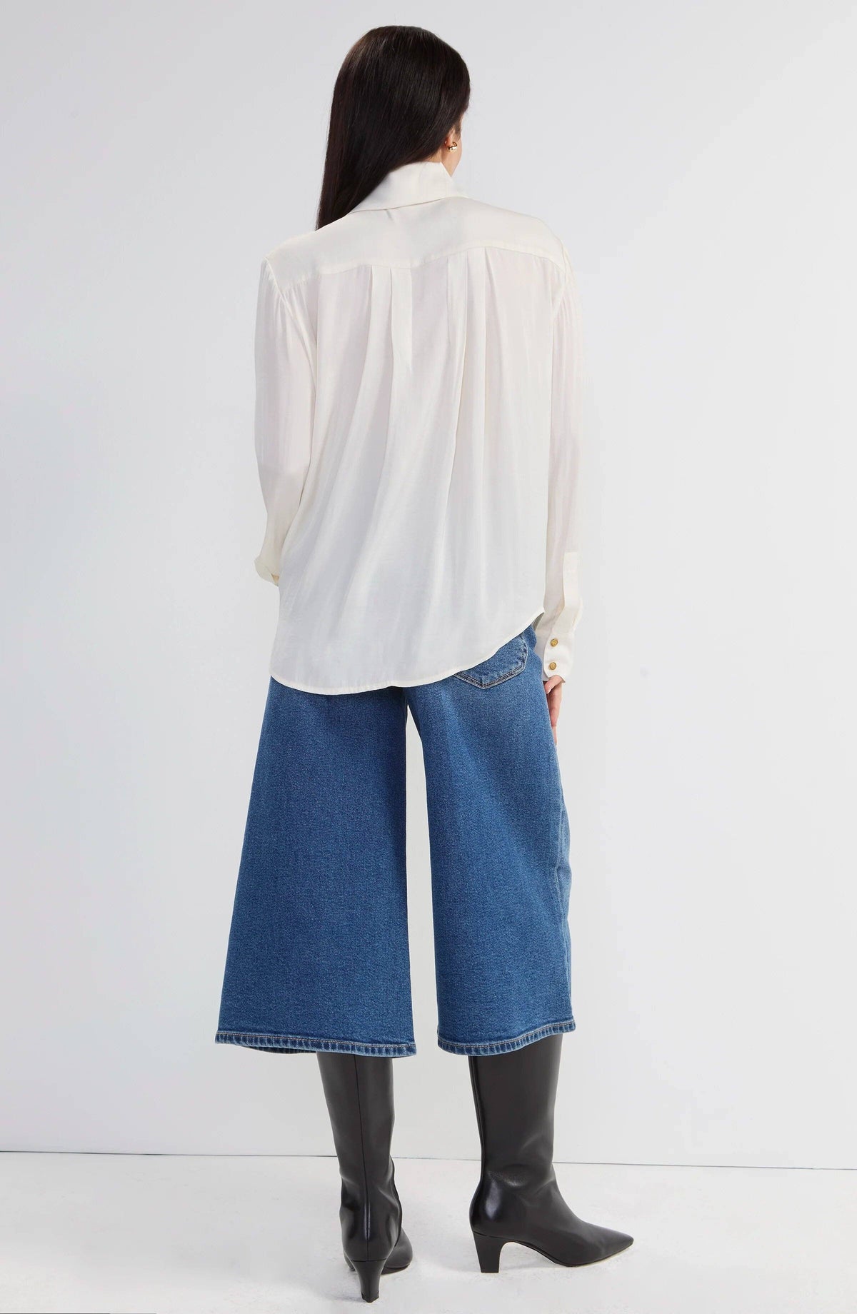 Tuxedo Top w High Collar Shirt