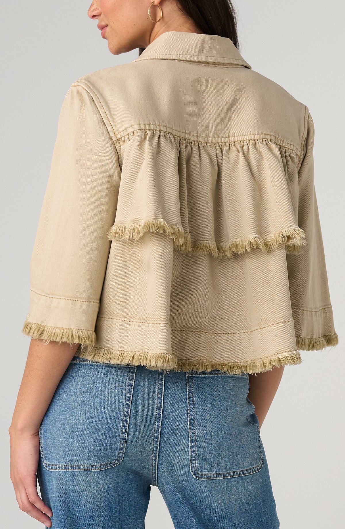 Frayed Flounce Jacket