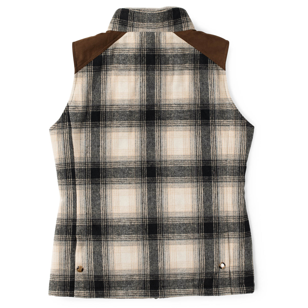 Wool Blend Vest with Rabbit Fur Collar