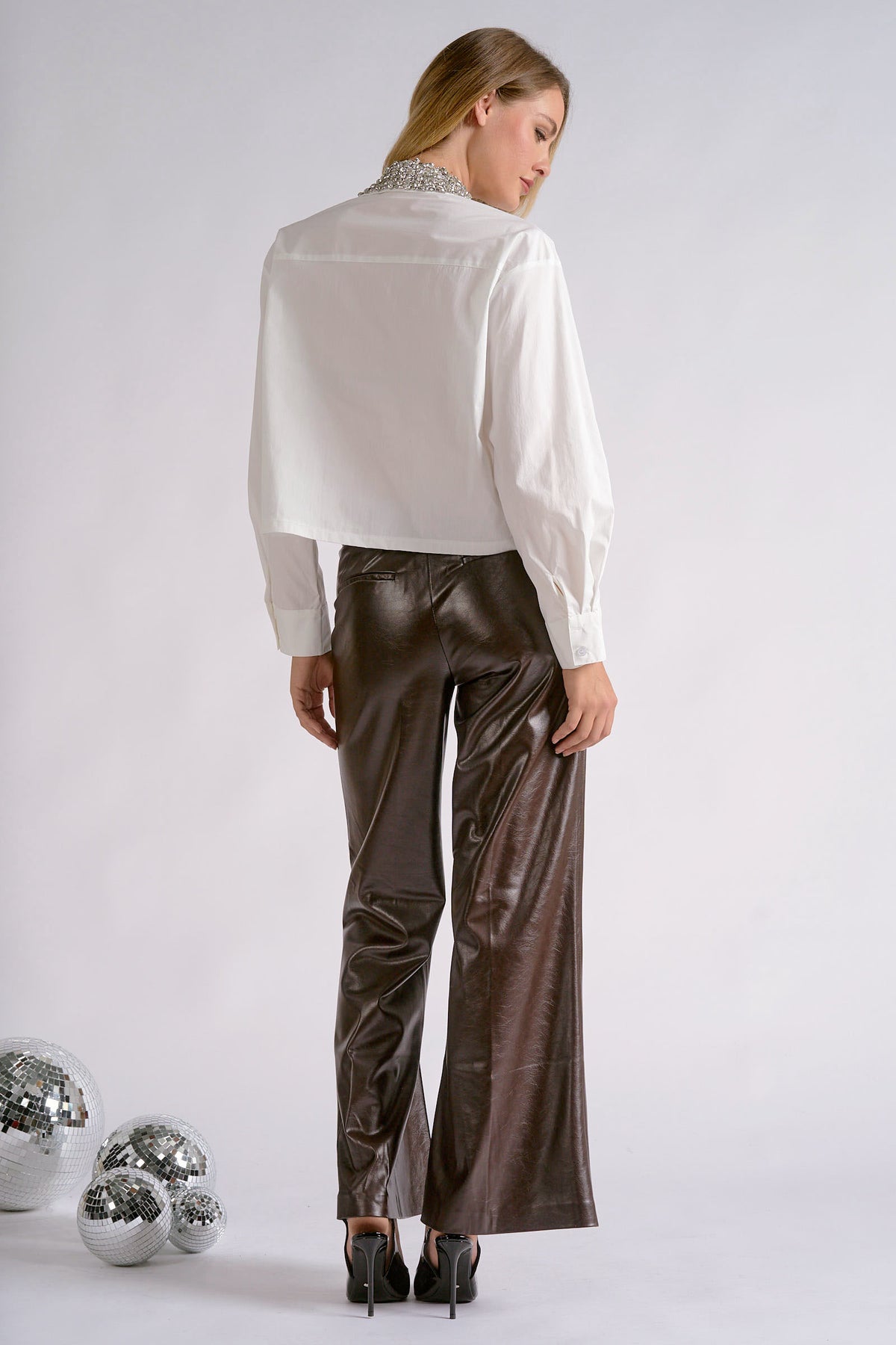 White Blouse with Rhinestones