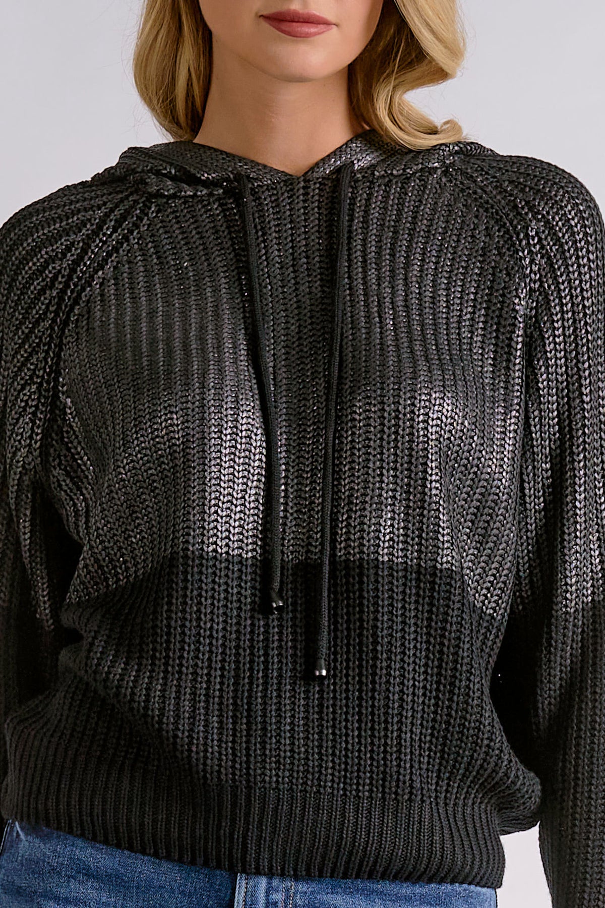 Black and Gray Hooded Sweater