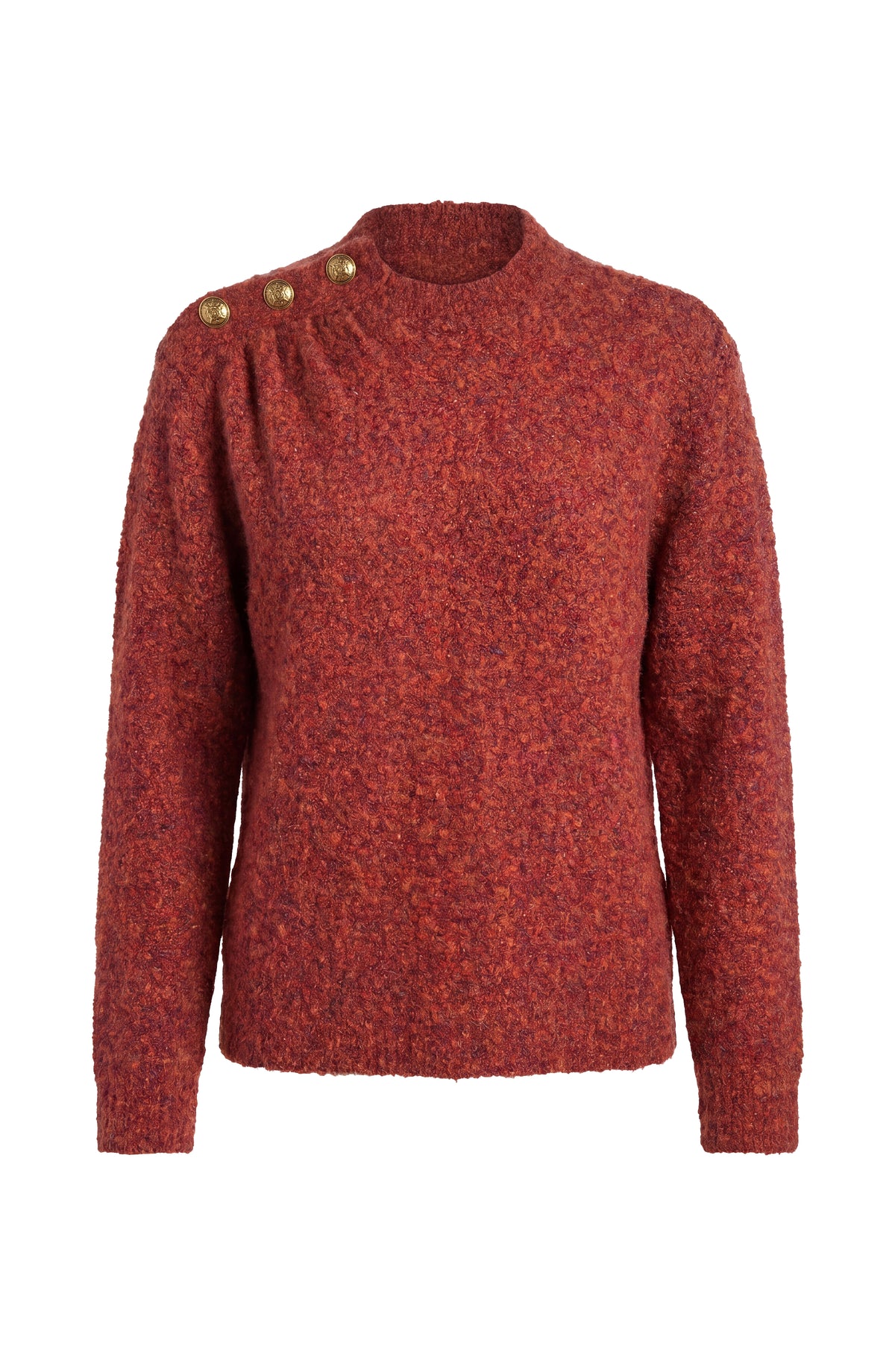 Mock Neck Sweater with Buttons