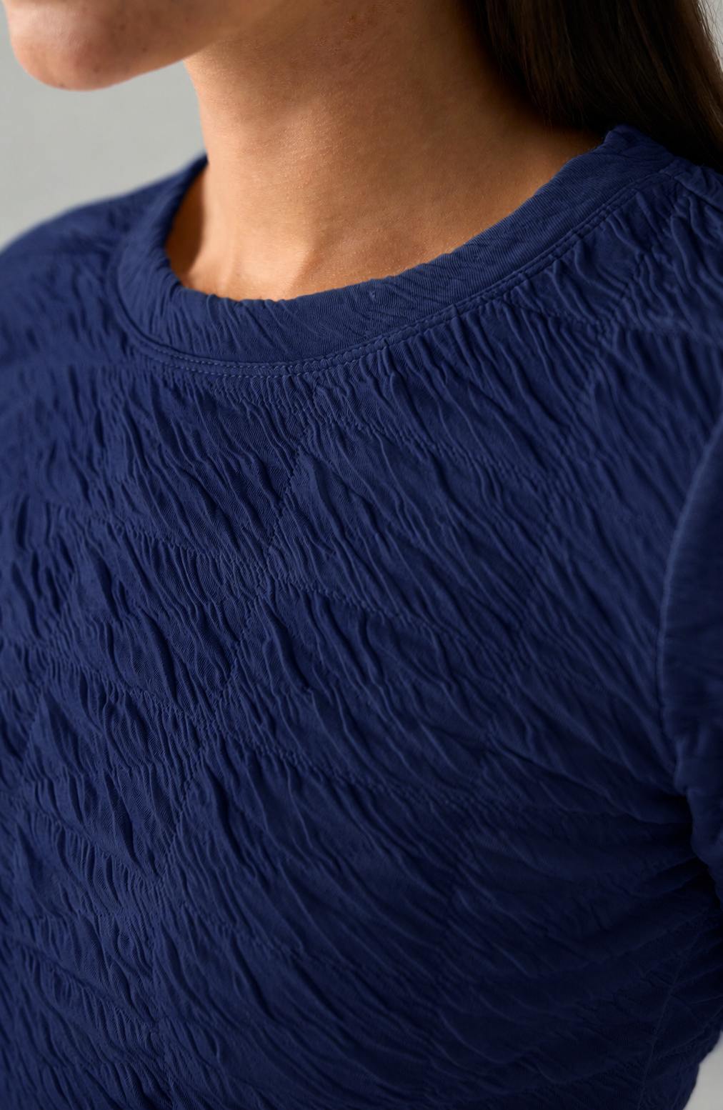Flare Sleeve Crew Neck Knit Top