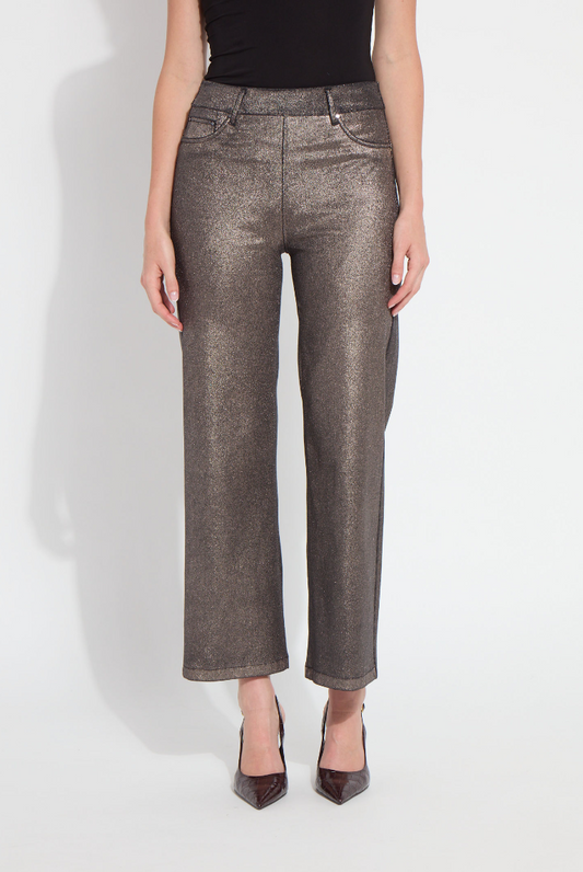 Metallic Coated Wide Leg Pant
