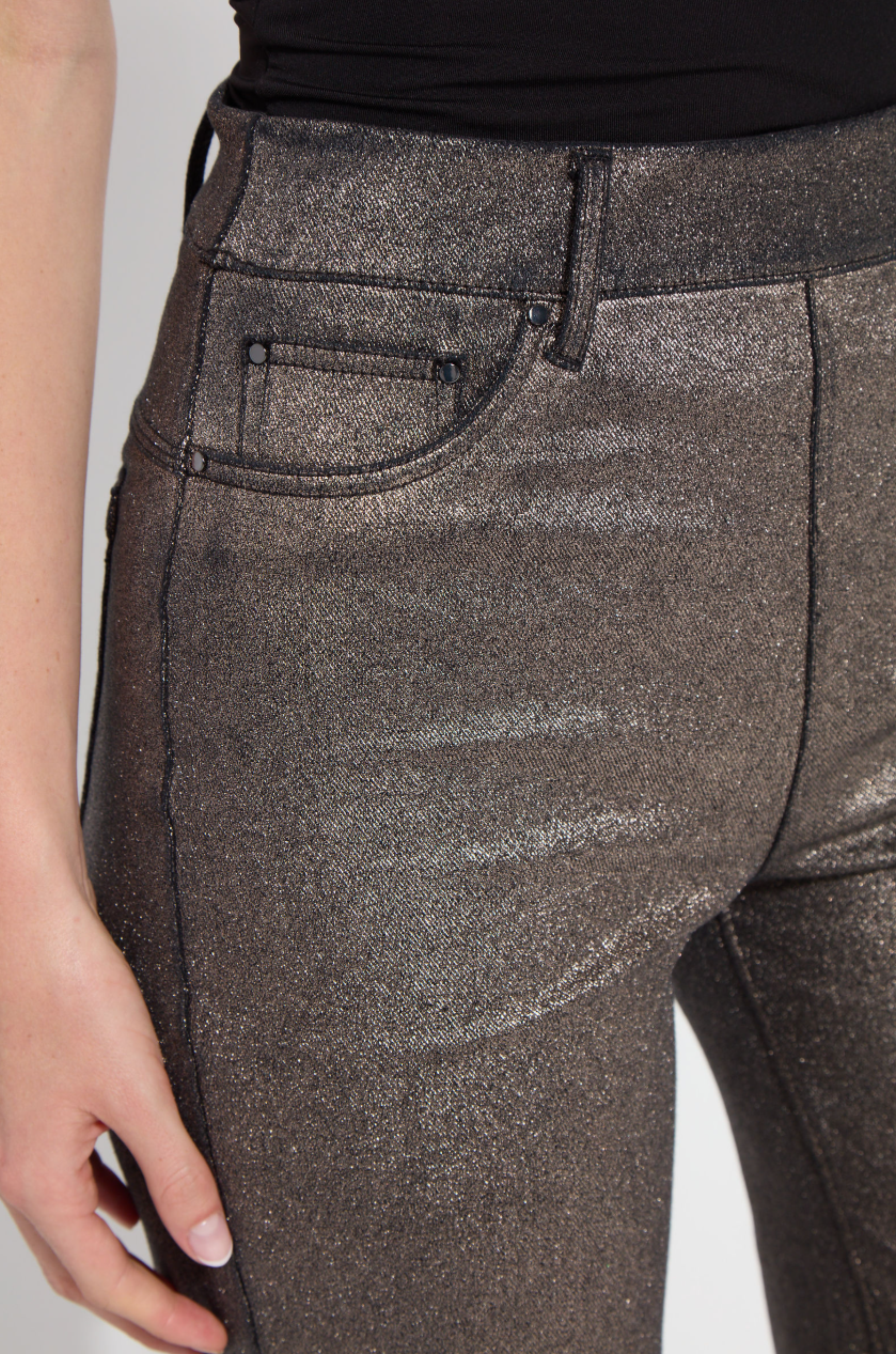 Metallic Coated Wide Leg Pant