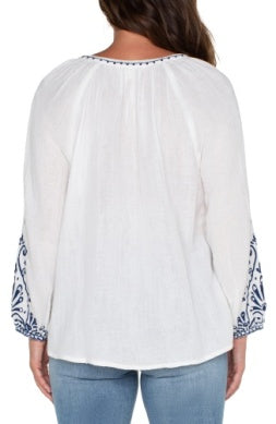 Embroidered Double Gauze Shirt
