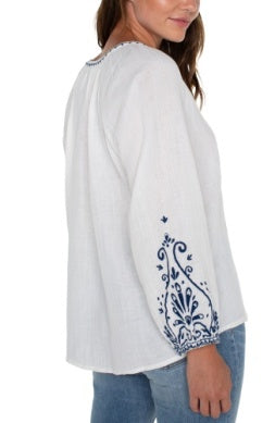 Embroidered Double Gauze Shirt