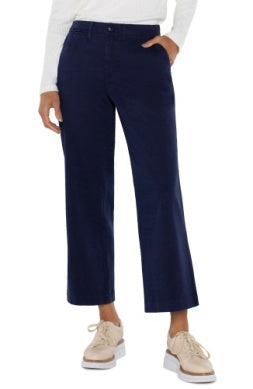 Wide leg crop trouser w/ flap pockets 27" ins