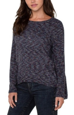 Sweater with cable stitch sleeve