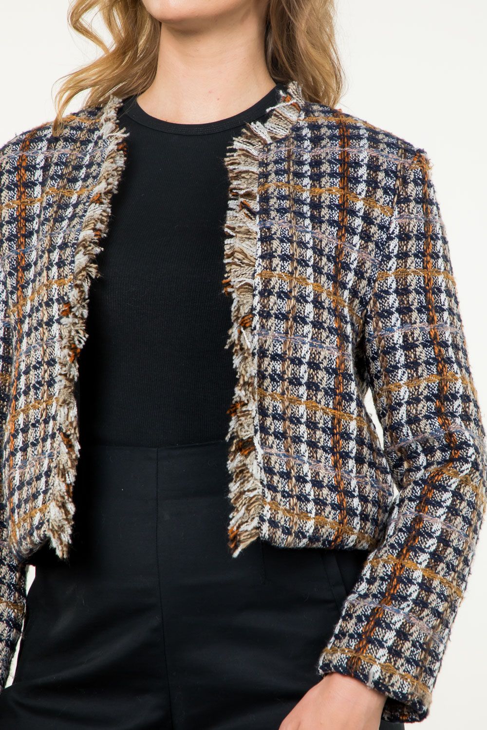 Plaid Tweed Blazer