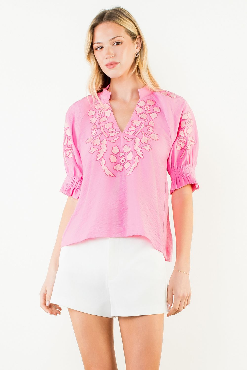 Paulette Pink Embroidered Shirt