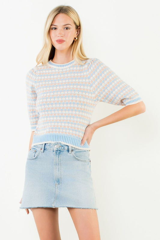 Short Sleeve Knit Sweater
