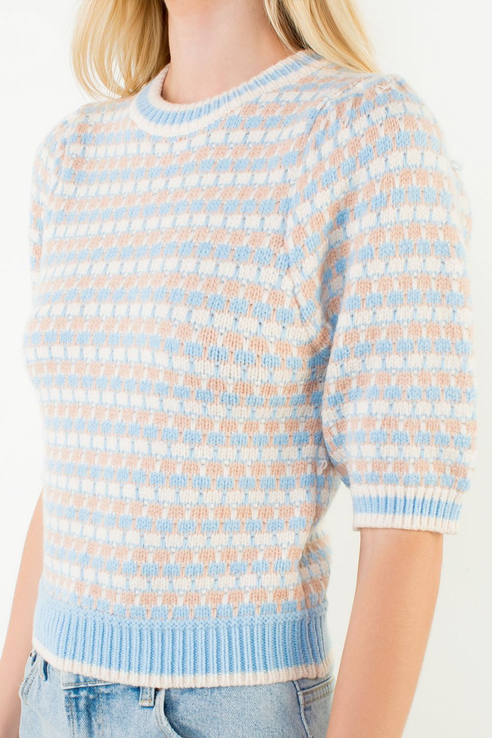 Short Sleeve Knit Sweater