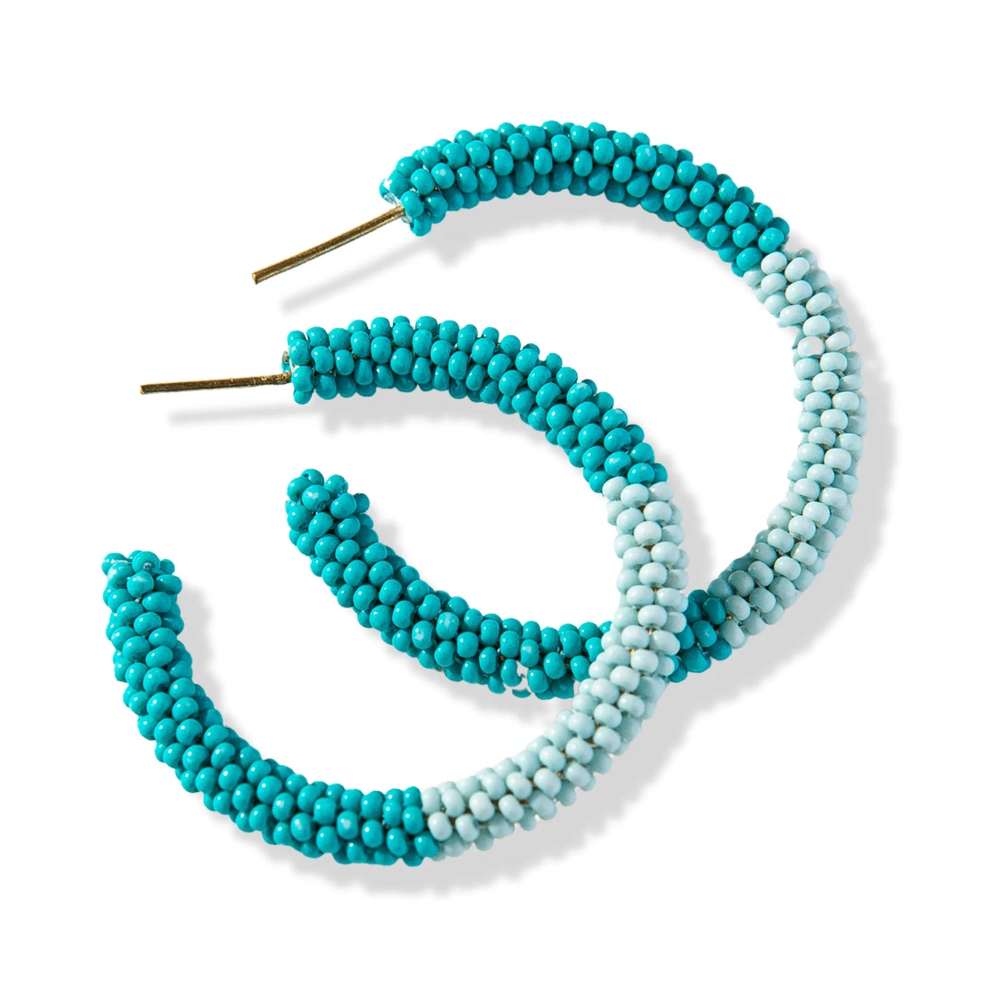 Turquoise Light Blue Color Block Small Hoop
