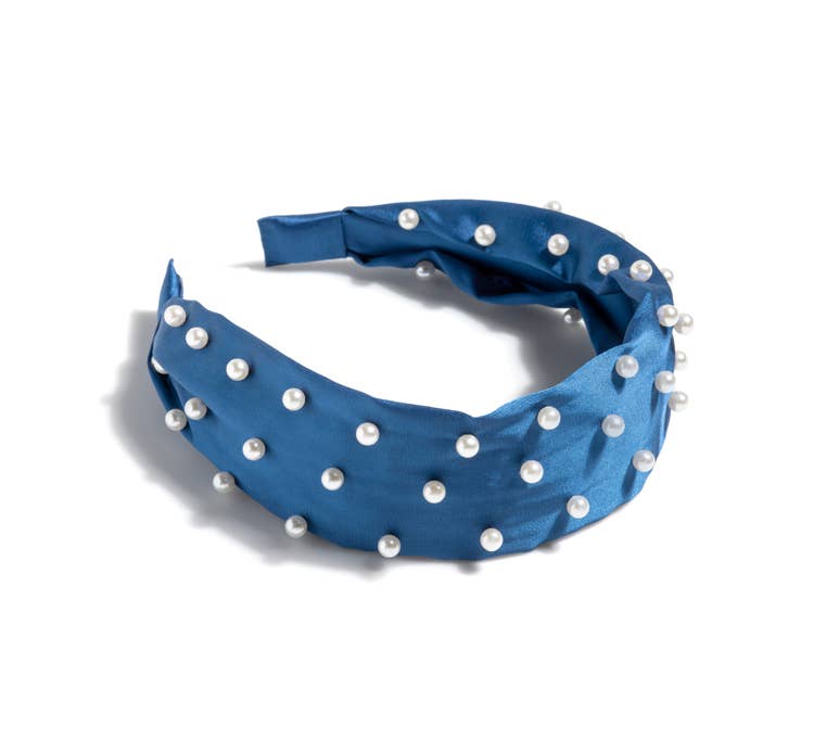 Pearl Wide Headband - Blue