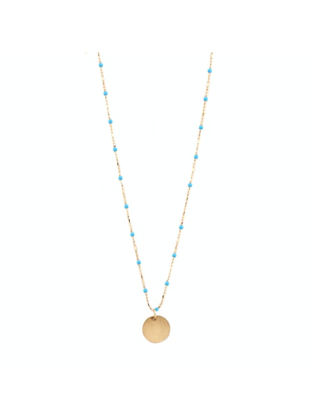 Bead Necklace with Circle Pendant
