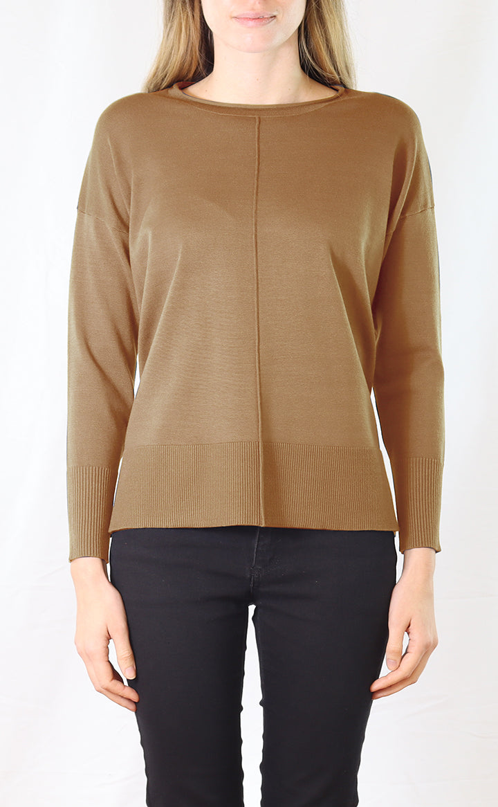 Outside seam with side slit sweater