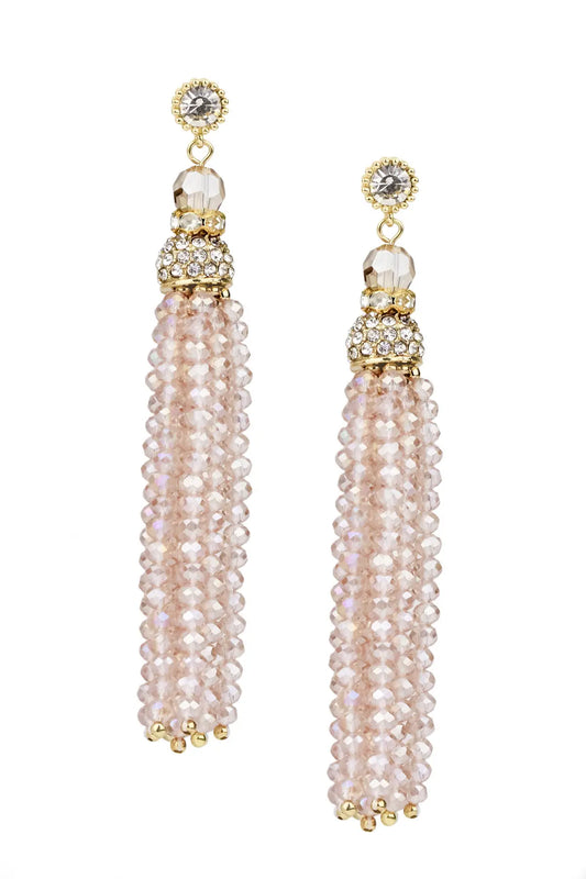 Bridal Crystal Beaded Tassel Earring